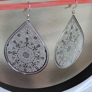 Sterling Silver Filigree Teardrop Earrings